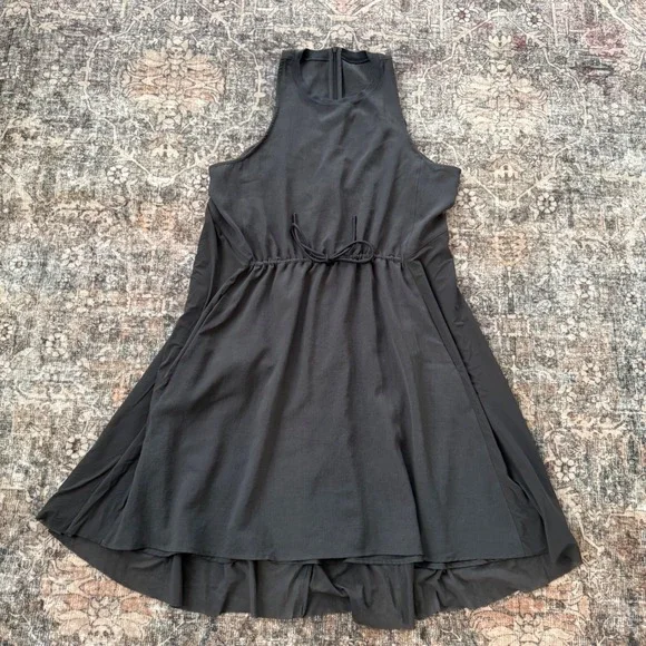 Lululemon Mesh Overlay High-Neck Dress Size 8 Graphite Grey Athleisure - Picture 2 of 6